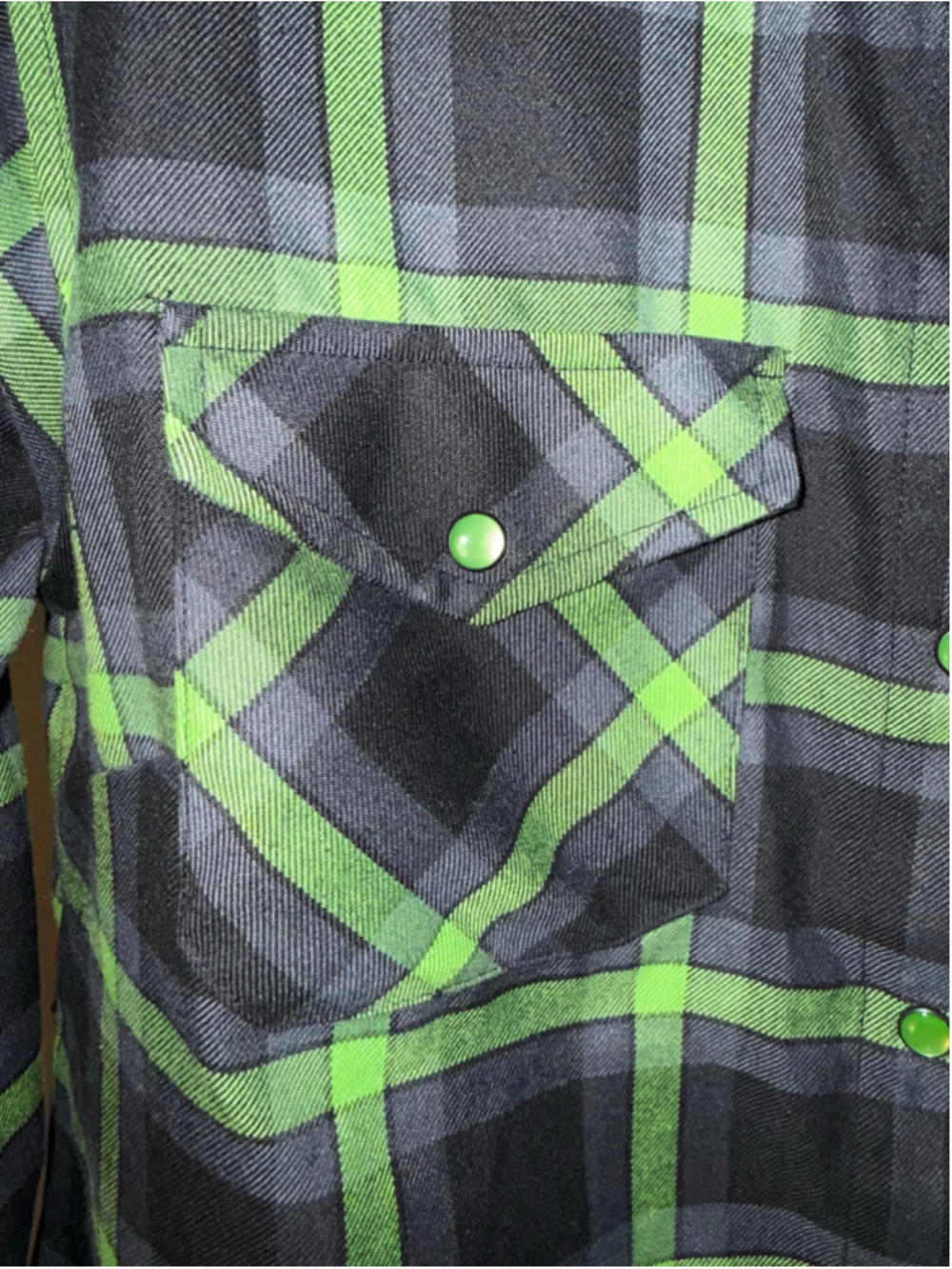 Women’s Dixxon The Shifter Flannel Shirt Size L Black Green Plaid - Picture 4 of 6